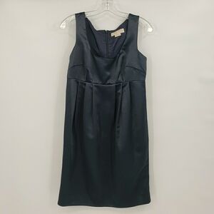 MICHAEL Michael Kors Navy Blue Square Neck Satin Cocktail / Casual Dress